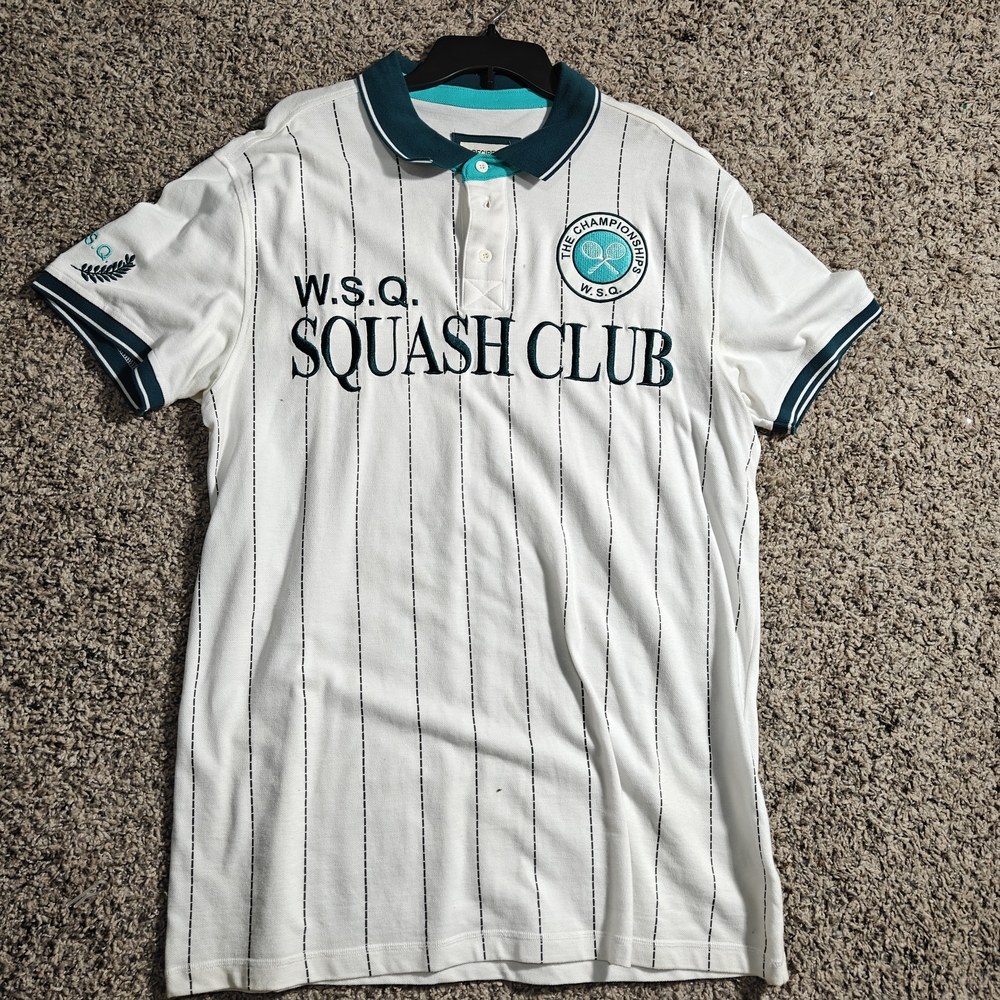 Decibel Squash Club Tennis White Polo Shirt Men's Size XXL